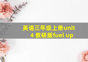 英语三年级上册unit4 教研版fuel up